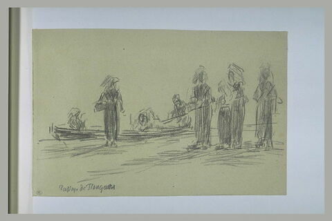 Etude de femmes, debout, près d'une barque, image 1/1