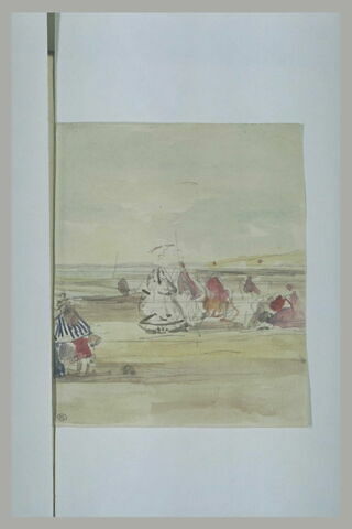 Femmes, debout ou assises, sur une plage, image 1/1