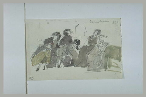 Cinq dames sur un banc, image 1/1