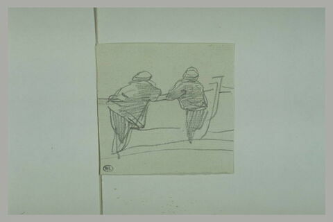 Deux hommes accoudés sur le bord d'une barque, image 1/1