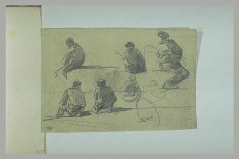 Etudes de pêcheurs assis, image 1/2