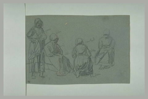 Trois femmes, assises, et une debout, image 1/1