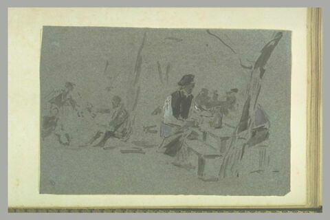Buveurs sous des arbres, image 1/1