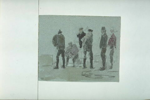 Six hommes sur un quai, image 1/1
