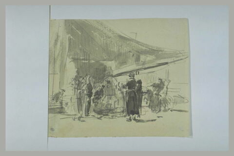 Personnages sur un quai près d'un navire, image 1/1