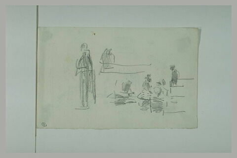 Homme debout, et marins dans une barque, image 1/1
