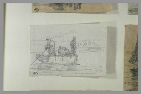 Quatre hommes dans un canot, image 1/1