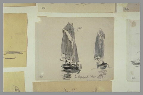 Deux barques de pêche aux voiles brunes, image 1/1