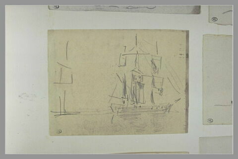 Trois-mâts, toutes voiles hissées, image 1/1