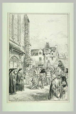 Dernier arrêt au couvent des Filles-Dieu des condamnés allant à Montfaucon