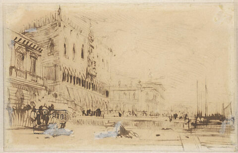 Vue de Venise avec le quai des Esclavons, le Palais des Doges, la Piazzetta, image 2/3