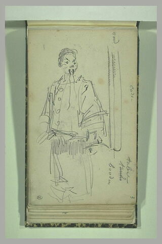 Un chinois, debout ; annotations manuscrites