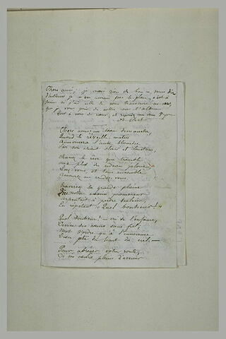 Lettre manuscrite comportant un poème, image 3/3