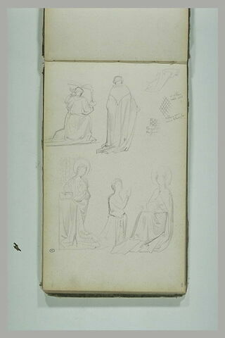 Etudes de cinq personnages de scène religieuse, image 1/1