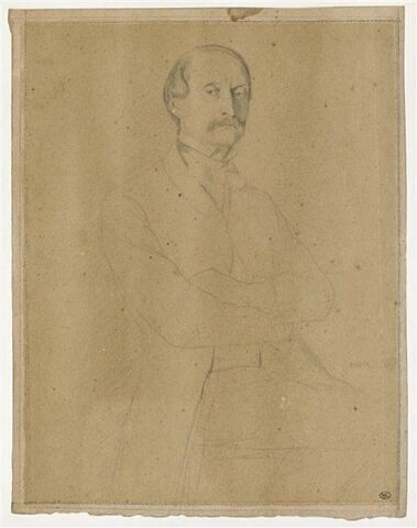 Portrait d'Edouard De Gas, oncle du peintre, assis, croisant les bras