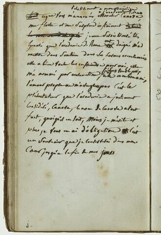 Texte manuscrit relatif à l'Académie de Rome et à Canova, image 1/1