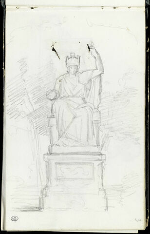 Etude pour un monument avec une figure assise