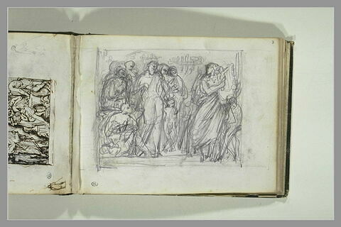 Scène d'après l'antique, avec un personnage tenant une lyre, image 2/2