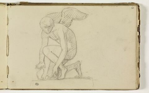 Etude d'après l'antique d'une figure ailée, accroupie, image 1/2