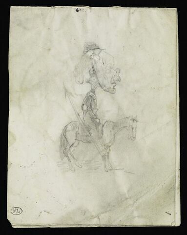 Caricature d'un cavalier sur sa monture, image 1/2