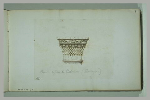 Chapiteau relevé dans l'église de Cadouin en Dordogne, image 2/2