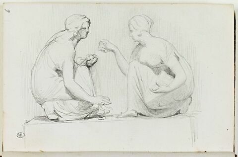 Etude d'après une sculpture : deux femmes jouant aux osselets, image 1/2