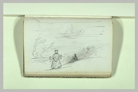 Femme de dos, devant la mer, image 2/2