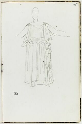 Figure portant une tunique : étude d'après l'antique, image 1/2