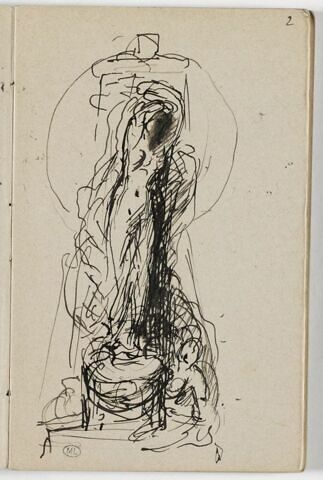 Etude de sculpture avec une figure aux bras levés, image 1/2
