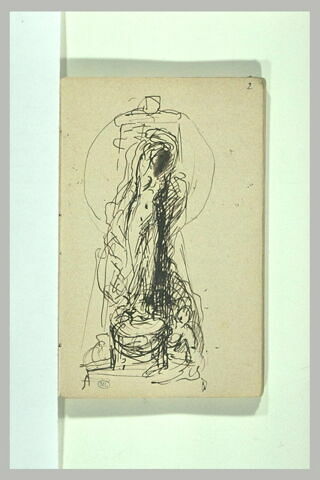 Etude de sculpture avec une figure aux bras levés, image 2/2