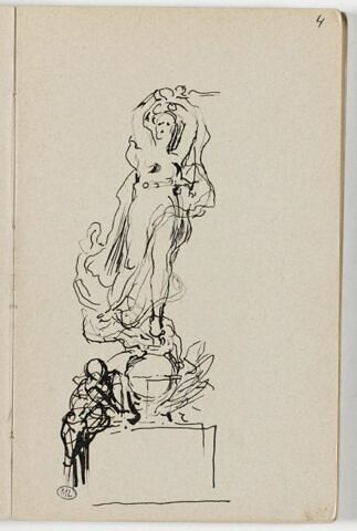 Etude de sculpture avec une figure aux bras levés, image 1/2