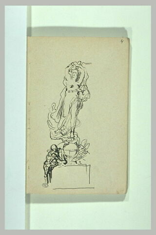 Etude de sculpture avec une figure aux bras levés, image 2/2