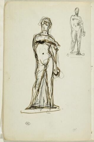 Deux études d'une figure nue, image 1/2