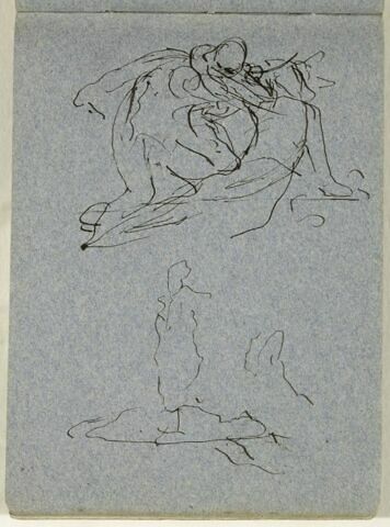 Croquis de deux figures groupées et une ébauche, image 1/1