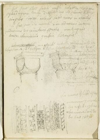 Etudes de chapiteaux et de frises géométriques et florales, image 1/1