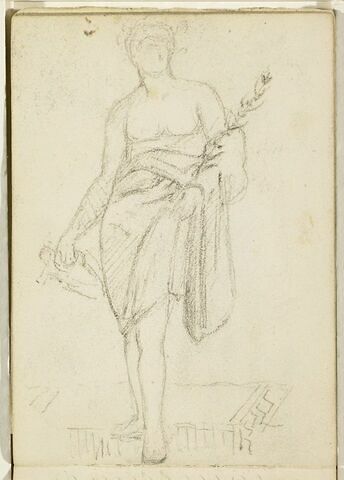 Figure vêtue d'une draperie, portant une lyre et une palme, image 1/1