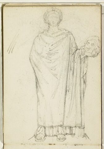 Figure drapée, portant une tête dans la main gauche, image 1/1