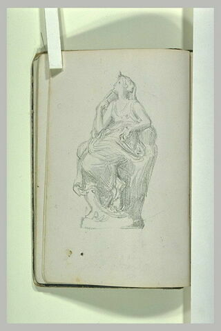 Femme drapée, assise, étude de statue, image 2/2