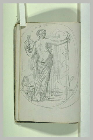 Femme à demi nue, tenant une palette : allégorie de l'Art, image 2/2
