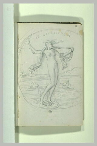 Femme nue sur l'eau, dans un médaillon, image 2/2