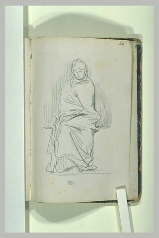 Femme assise, enveloppée d'un drapé, image 2/2
