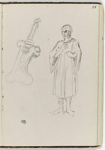 Personnage en tunique, et élément décoratif, image 1/1