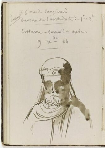 Buste de personnage barbu, portant un casque, image 1/1
