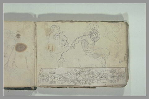 Etudes de têtes et d'une figure nue, image 2/2