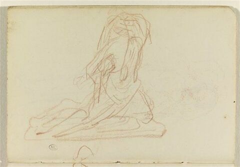 Figure, drapée, à genoux, image 1/1