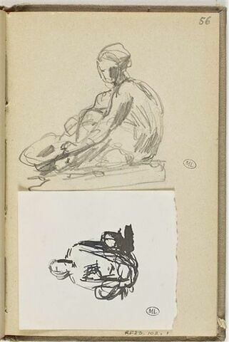 Croquis d'un personnage assis, image 1/2