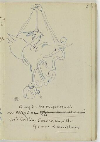 Oiseau décoratif et note manuscrite, image 1/2
