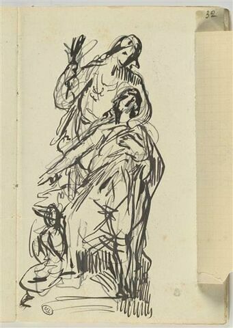 Groupe sculpté : deux figures enlacées, image 1/2