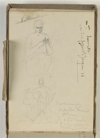 Allégorie de l'arithmétique ; allégorie de l'Art mécanique ; notes, image 1/2