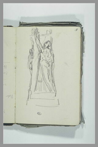 Statue d'une figure au bras levé, image 2/2